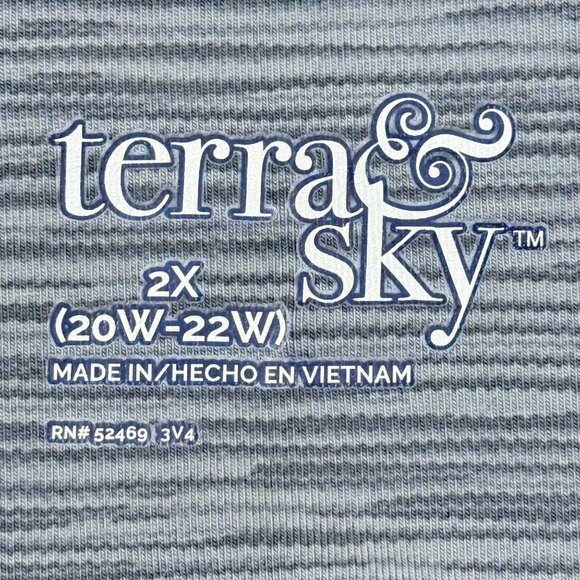Terra & Sky Women's Space Dye Grey Capri Legging Plus Size 2X (20W-20W) NWT - Picture 6 of 11